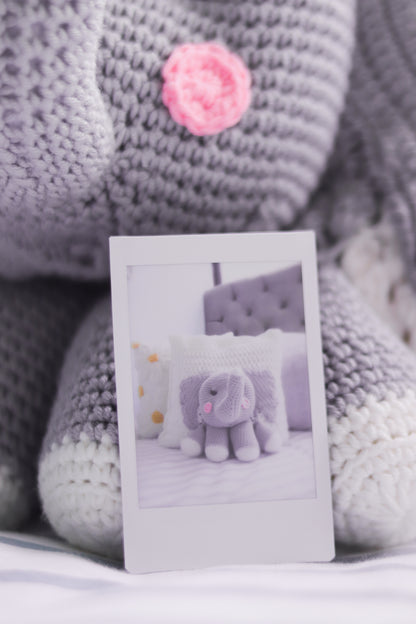 Cojín Amigurumi Elefantito Dulce Sueño
